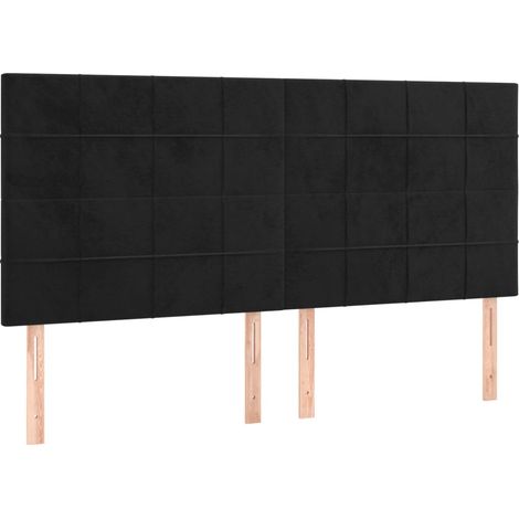 Maison Exclusive - Testiera Nera 200x5x118/128 cm Velluto