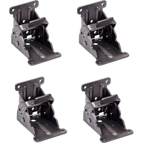 Bisagras autoblocantes, soporte plegable, herrajes para patas y refuerzo de esquina para patas de mesa plegable (2 juegos) (1/5)