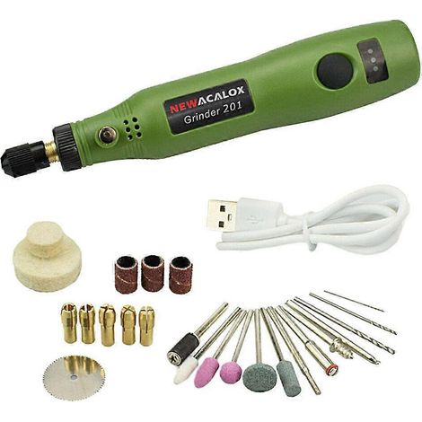 10W Hobby Craft Mini-Bohrschleifer-Rotationswerkzeug-Set Modellbau - Grün--
