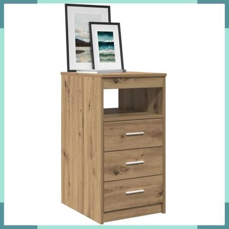 856005 Commode chêne artisanal 40x50x76 cm bois d'ingénierie (1/5)