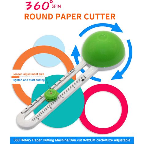 Coupe-papier circulaire, outil de découpe rotatif manuel, massicot, outil de scrapbooking avec tête de coupe de rechange pour la création de cartes et autres fournitures de loisirs créatifs. (1/3)