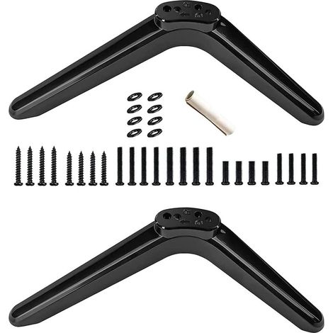 Pied De Support Pour Smart Tv - Compatible 32 À 55 Pouces - Base Stabilisée Antidérapante - Noir - 2 Pièces (1/5)