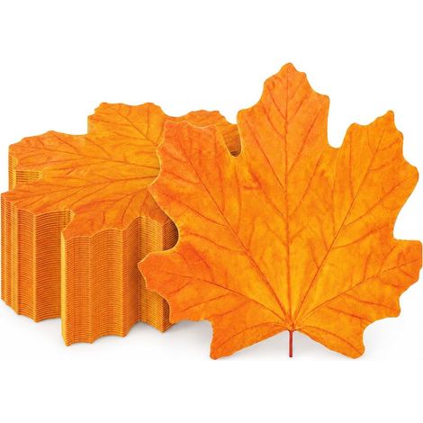 Packung mit 50 Papierservietten mit Ahornblattmuster für die Herbstdekoration im Innenbereich (1/4)