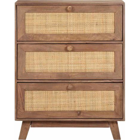 Buffet Commode Armoire Luxueux, pour Salon Chambre Entrée Cuisine, 61x35x76 cm Bois de manguier massif OIB8633E (1/5)