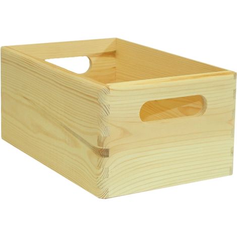 scatola multiuso senza coperchio "wood box" in legno marrone chiaro 20x15x9 cm