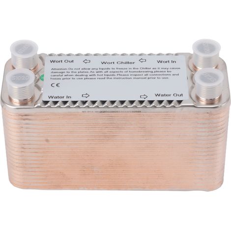 Échangeur de chaleur à plaques - 40 plaques inox, filetage NPT1/2, refroidisseur contre-courant haute efficacité pour brassage (1/5)
