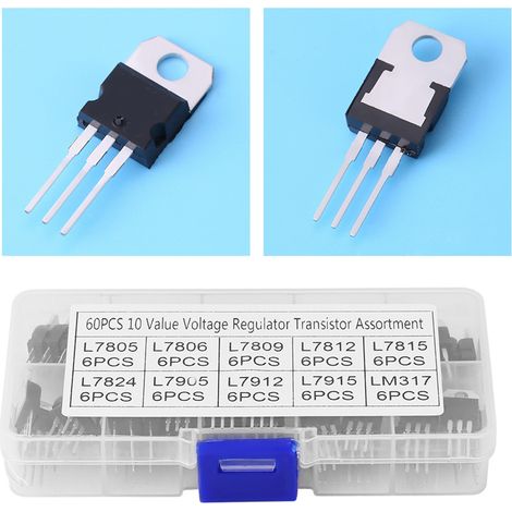 60-teiliges Transistor-Sortiment (10 Werte) L7805CV LM317t mit Aufbewahrungsbox (1/5)