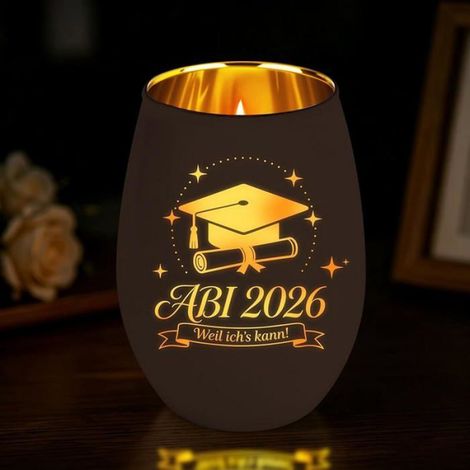 Photophore Verre - Gravure Personnalisée ABI 2026 Parce Que Je Peux - Blanc - Pour Décoration Intérieure Et Cadeau - Unité (1/5)