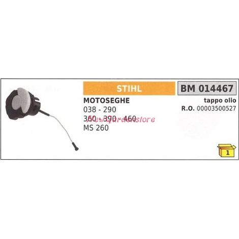 Tappo serbatoio olio motore STIHL motosega 038 290 360 390 460 014467
