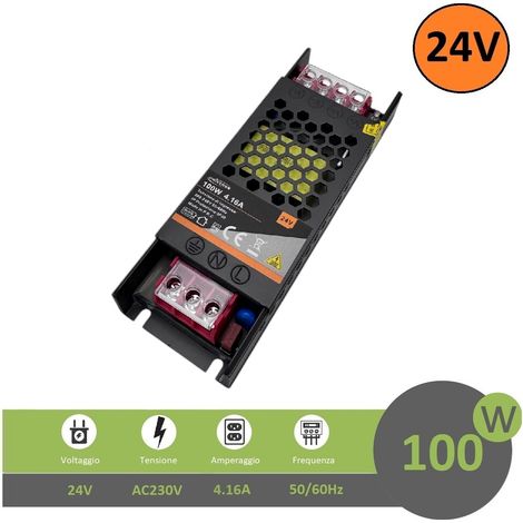 Alimentatore stabilizzato ultrasottile 24v 4.16A 100W trasformatore professionale slim (1/6)