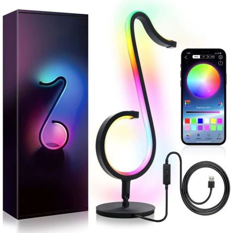 Duschkopf mit Musiknoten, Tischleuchte, intelligente, dimmbare RGB-Stimmungsleuchte mit symphonischen Klängen, (1/5)