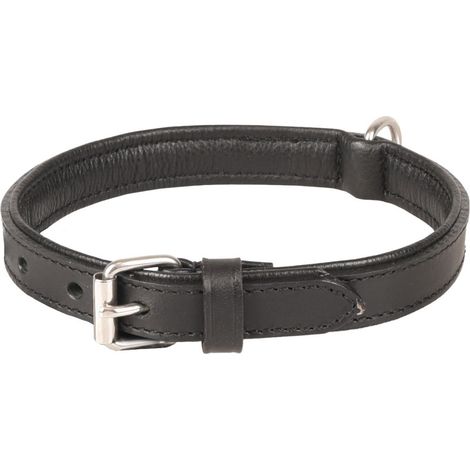 Collier Cuir  S/M 30-37 cm ARIZONA noir pour chien - Flamingo (1/2)