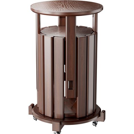 WILITTO Lot 4 tabourets ronds en bois – Roulettes silencieuses, empilables, sans montage – pratiques et décoratifs au quotidien