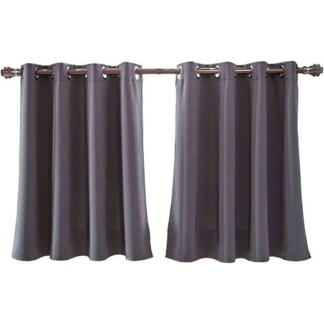 Rideaux Occultants Courts pour Chambre - Longueur Ajustable à Poche pour Tringle - Isolants Thermiques - pour Cuisine/Sous-sol/Salle de Bain - 29x36 Pouces (74x91cm)