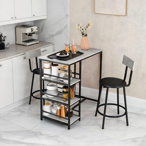 Ensemble table de bar et tabourets en MDF 90 x 50 x 90,5 cm (1/5)