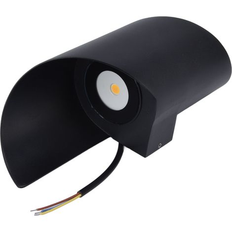 Luminaire murale LED en spirale S, applique extérieure étanche créative, couloir, terrasse, jardin, salon, chambre, noir coque 12W, lumière chaude, AC85-265V (1/5)