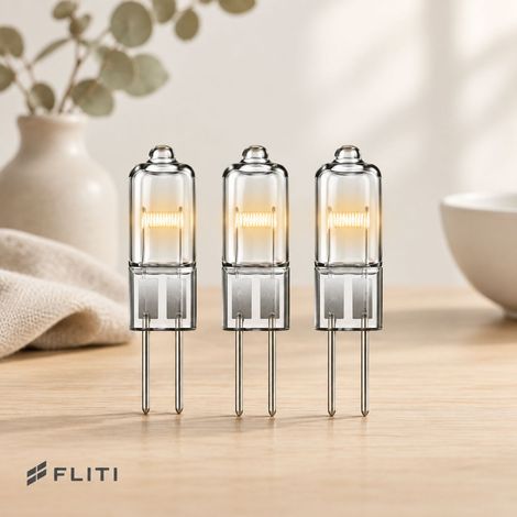 FLITI Lot de 3 Ampoules Capsule G4 20W 12V 375lm 2900K Blanc Chaud Dimmable Verre Transparent (1/5)