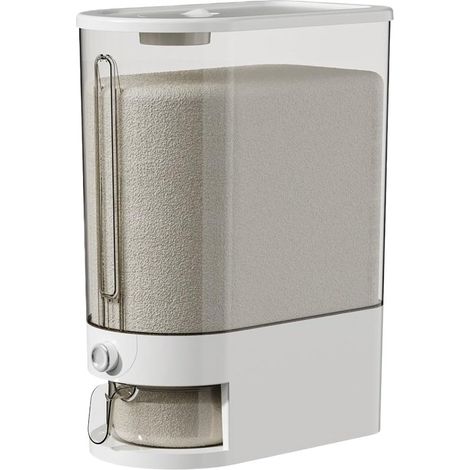 Contenedor dispensador de arroz de 10 kg，contenedor de almacenamiento de granos con taza medidora，restaurante al aire libre，30 × 18,5 × 43 cm (1/5)