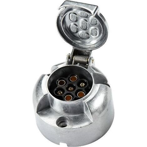 Connecteur métallique femelle à 7 broches pour remorque (1/2)