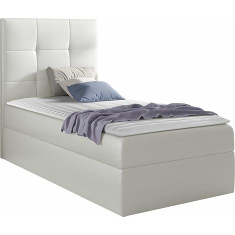 Cama continental Nomen, Soft 017, Continental, Individuales, 80x200, Cuero ecológico, Somieres, 82x208x103cm (1/5)