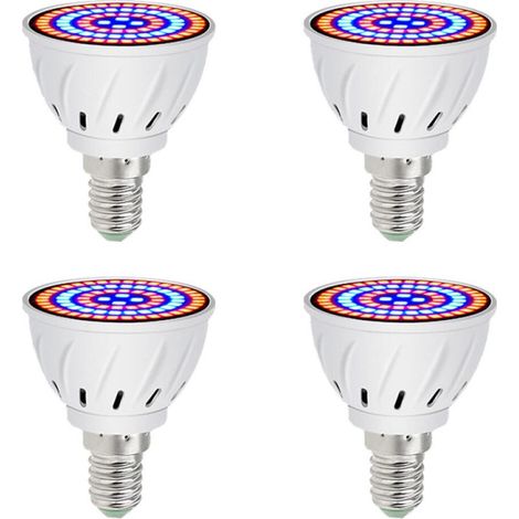 Ampoule LED E14 pour culture intérieure – Lot de 4, spectre complet 60 LED, idéale serre & potager urbain (1/5)