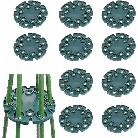 Lot de 10 tuteurs à pois à 12 trous pour plantes grimpantes, haricots, tomates, pois, concombres et clématites. (1/5)