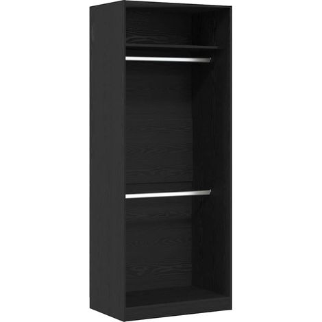 Maison Exclusive - Guardaroba Rovere Nero 80 x 50 x 200 cm Legno multistrato