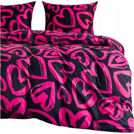 SET DI BIANCHERIA DA LETTO 200x220, COPRIPIUMINO + 2 FEDERE, MOTIVO SAN VALENTINO