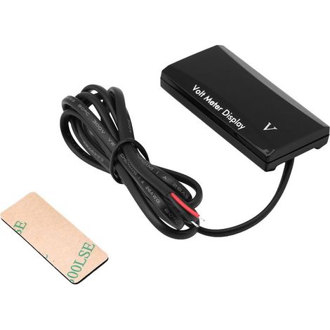 Voltmetre ampèremetre numérique, bleu/rouge voltmètre de jauge de volt de l'affichage à LED de 12V Digital pour la voiture de bicyclette accessoire de véhicule multimètre Voltmètre(Blue) (1/5)
