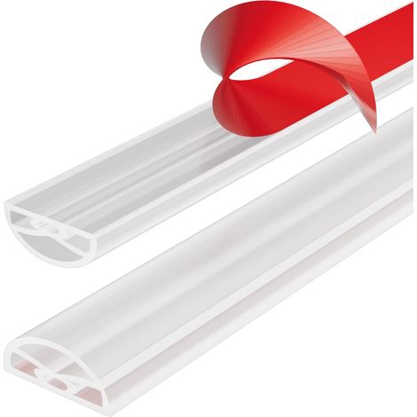 Barrière d'eau pliable pour douche, joint silicone auto-adhésif, seuil de douche transparent 2m, adaptable accès fauteuil roulant