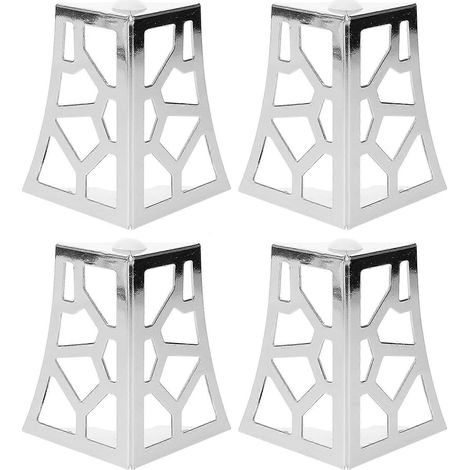 Pieds de meubles de rechange en métal, argentés, 9,40 x 7,00 x 7,00 cm, paquet robuste de 4 pièces. (1/5)