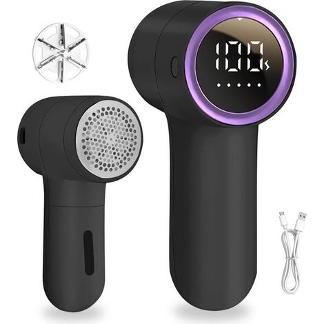 Rasoir anti-peluches - AUCUNELY - Électrique - Rechargeable - 5 vitesses - Affichage LED (1/5)