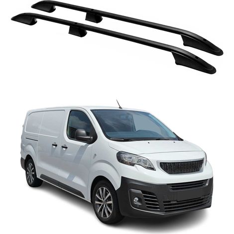 OMAC Barres de Toit longitudinales pour Peugeot Expert / Traveller 2016-2026 L2 Aluminium Noir 2 Pcs (1/5)
