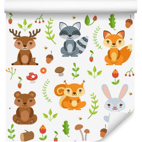 Waldtier-Tapete für Wohn- und Schlafzimmer, 50 x 1000 cm (1/5)