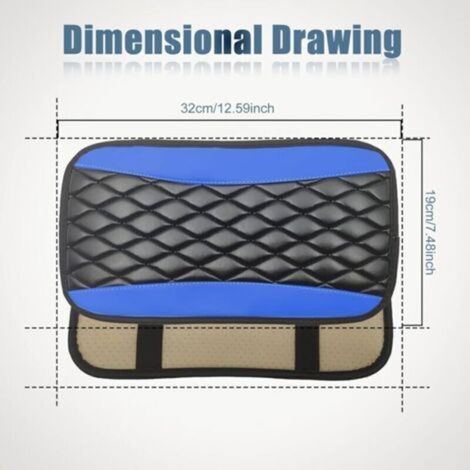 Housse de protection universelle en cuir imperméable pour console centrale de voiture, compatible avec la plupart des voitures, véhicules et SUV - Bleu