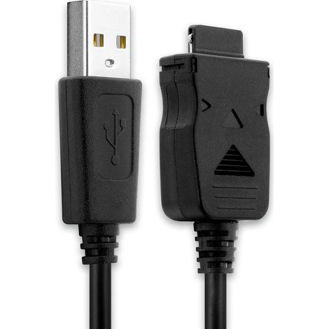 Câble USB transfert de données et charge de 1m compatible avec Samsung SGH-T100, SGH-D500, SGH-D600, SGH-E700, SGH-A800 Connector vers USB A 2.0 noir Fil en (1/5)