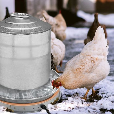 65W Chicken Waterer, Poultry Drinker, 12/15 inch, for Metal and Plastic Fountain Base, with Thermostat and 7.3 ft Power Cord (1/5)