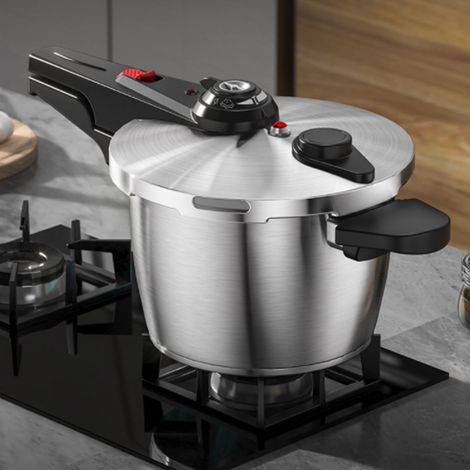 Pentola a pressione per piano cottura - 4 litri, antideflagrante, in acciaio inox 304, multicooker elettrico - Cottura rapida per casa e cucina - Completa di coperchio e accessori (1/4)