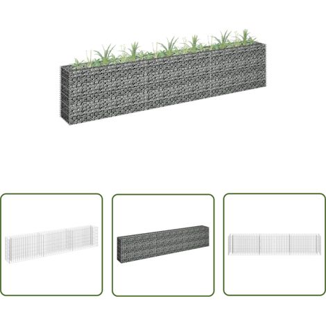 INLIFE Lit surélevé à gabion Acier galvanisé 270x30x60 cm (1/5)