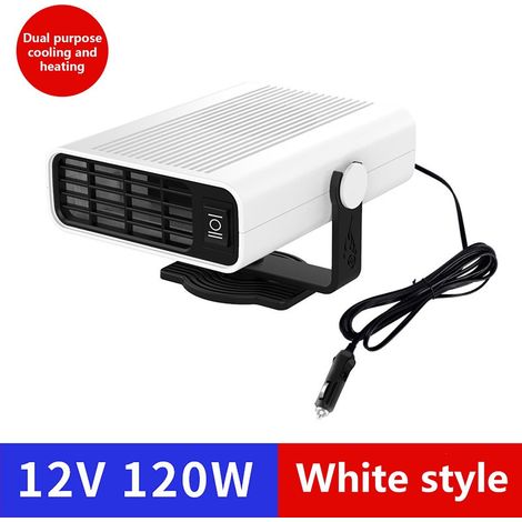 Elektrische Heizung - Autoheizung - Entfroster 120W - 12V - Drehbar - ABS-Gehäuse - Kleine Autoheizung (weiß)