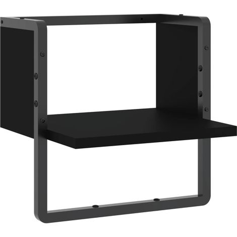 vidaXL Mensola da Parete con Asta Nera 30x25x30 cm (1/5)