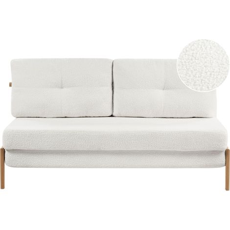 Sofa Bed 2 Seater EDLAND Boucle Off-White (1/5)