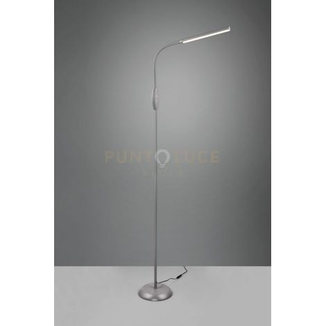 TORO PIANTANA LED 5W 700lm, 3000+4000+5000K GRIGIA FLESSIBILE TOUCH E TEMPERATURA DI COLORE DIMMERABILE H. 145CM