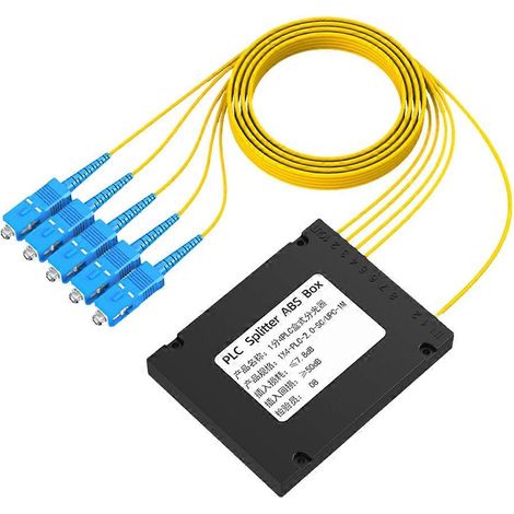 Boîtier répartiteur de fibre optique PLC SC/UPC en ABS, 1 vers 4 (1/5)