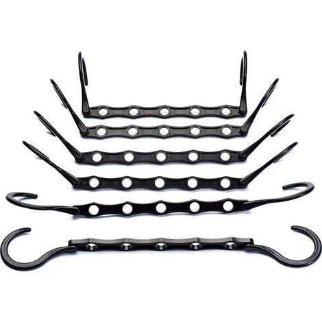 AlwaysH DAY Lot de 10 Cintres Magiques Organisateur de Cintre Garde-Robe Rangement pour Vêtements Gain de Place dans Les Placard Noir 38CM (1/5)