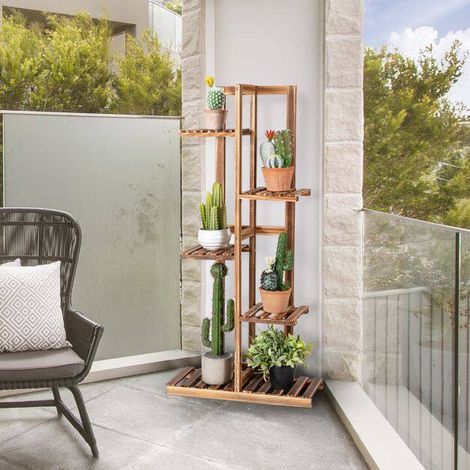 Wooden plant stand with 5 tiers (1/5)