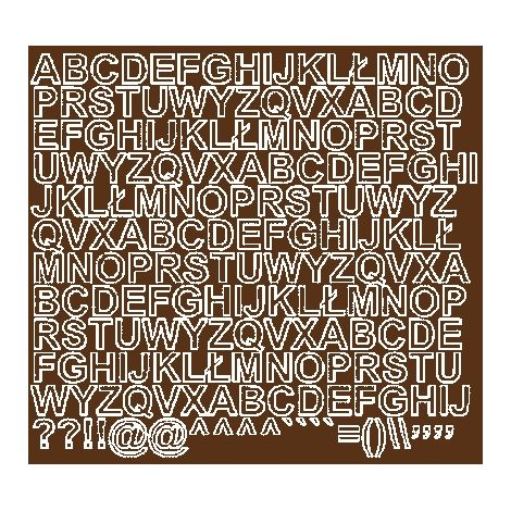 Lettere adesive autoadesive da 1,5 cm, colore marrone lucido. (1/2)