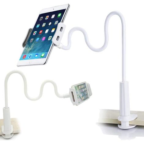 Support de tablette à bras flexible, support universel pour tablette : support flexible à 360° avec pince de fixation pour lit