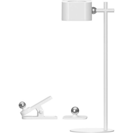Lámpara de mesa LED magnética recargable V-TAC de 3 W, blanca, regulable táctil 3 en 1