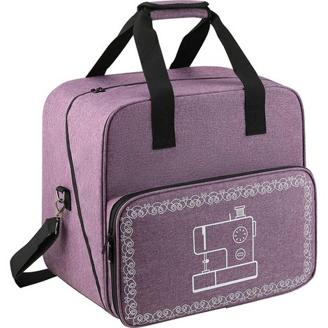 Estuche de transporte, nailon reforzado, interior acolchado, bolsillo con cremallera, para máquina de coser estándar (1/5)